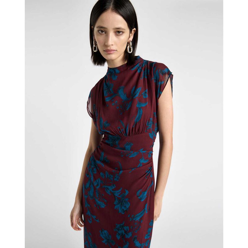 Cue Indigo Ivy Draped Neck Midi Dress image number 3